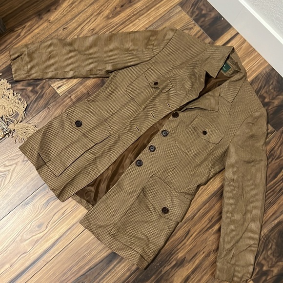 Ralph Lauren 2 piece set plaid high rise trousers and blazer jacket, size 8 - Picture 1 of 13